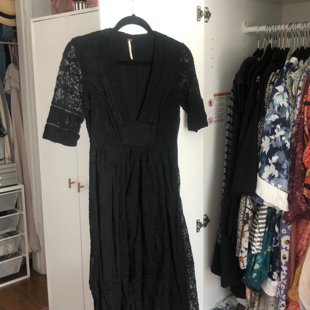 Free people black midi dress